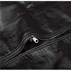 Veste en cuir à fermeture éclair décontractée pour hommes automne hiver prix de gros personnalisé - Product Image 5
