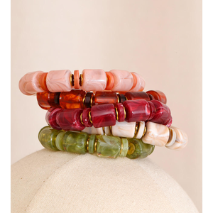 CRAFTS HUB Pulsera Ajustable de Cuentas Cilíndricas de Resina Acrílica y Acero Inoxidable, Joyería para Fiesta, Más Vendida - Product Image 5