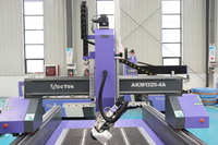Routeur CNC ACCTEK 1325 4 axes avec changeur d'outils automatique (ATC) pour la sculpture 3D/4D du bois et du mousse, idéal pour la fabrication de colonnes romaines