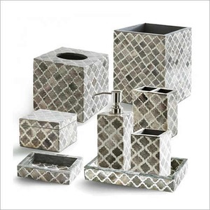 Juego de Accesorios de Baño con Incrustaciones de Hueso Hechas a Mano, Decoración de Lujo para Baño - Product Image 3