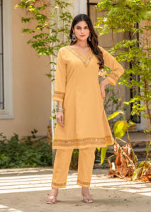 Hermoso Salwar Kameez Dobby de Diseño Elegante, Ligero, de Chinnon, de Secado Rápido, para Todas las Temporadas, Corte Regular, para Oficina, Fiestas, Estilo Indio - Product Image 4