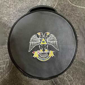 Masónico 32 grados corona tapa caso negro bordado sombrero estuche de transporte 2025 nuevo personalizado bordado corona tapa casos - Product Image 5