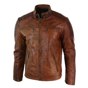 Veste en cuir de motard de style tendance, fabrication pakistanaise, veste en cuir pour homme - Product Image 4