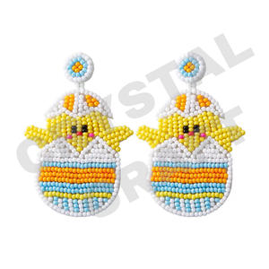 Estos pendientes con cuentas de setas para mujer patriótico naranja blanco azul color para boda o día conmemorativo - Product Image 4