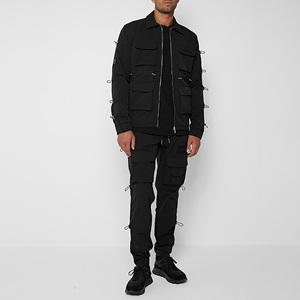 Conjunto Deportivo Moderno con Capucha, Estampado, Ecológico, Chaqueta con Cremallera y Pantalones Ajustados, Ropa de Entrenamiento Cómoda - Product Image 3