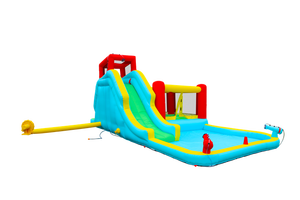 Casa de gorila inflable Inflar parque acuático y trampolí<span class=keywords><strong>n</strong></span> Pistola de agua doble Escalada en roca con soplador - Product Image 3