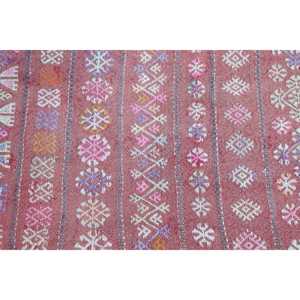 พรมตุรกี, พรมวินเทจขนาด 6.1x7.1 ฟุต, พรมขนสัตว์สีแดงขาวล้วน - Product Image 5