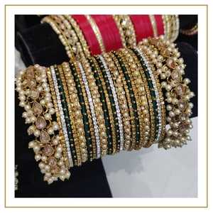 100% Top High Quality Custom Made Unique Style Solid Color <b>Glass</b> <b>Bangles</b> Set for Ladies for Bridal Wear - Product Image 3