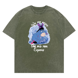 2025 Unisexx Vintage Cartoon <strong>Winnie</strong> <strong>Pooh</strong> Graphic Tee Washed Knitted T-Shirt with Classic for Cartoon Character Eeyore <strong>Print</strong> - Product Image 4
