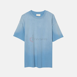 Venta al por mayor hombres camiseta de gran tamaño 100% algodón hombro caído Streetwear gráfico impresión digital personalizado fabricante - Product Image 2