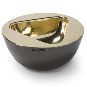 Cuenco de aluminio de forma redonda con espejo de diseño único, decoración del hogar, utensilios de cocina, cuencos para servir comida, vajilla, ensaladera - Product Image 1