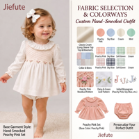 Ensemble Robe et Culotte à Volants Personnalisé Jiefute pour Bébé Fille, OEM/ODM, Marque Privée, Manches Longues, pour Anniversaire et Baptême