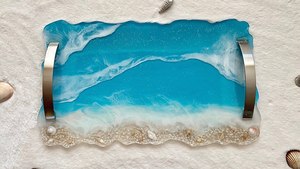 Handmade Resin Serving <b>Tray</b> High Quality Custom <b>Storage</b> <b>Trays</b> for Home Hotel Bathroom Kitchen Food Serving - Product Image 6