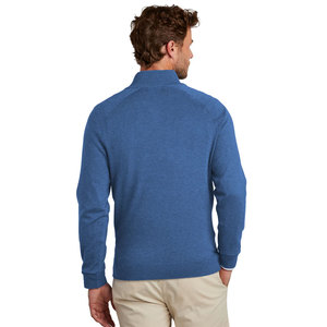 Men's 100% Cotton Quarter-Zip Sweater with Soft Rib <b>Mock</b> <b>Neck</b> Cotton Stretch 1/4-Zip Sweater - Product Image 2