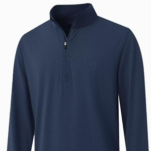 Suéter de punto de forro polar raglán con cremallera de un cuarto para hombre, transpirable, de color liso, informal, para invierno, de cachemira - Product Image 4