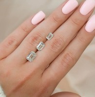 Diamants de laboratoire Aniva EC127 taille émeraude en vrac, couleur E, 5ct/6ct/8ct/10ct, certifiés IGI pour la fabrication de bijoux (vente en gros)
