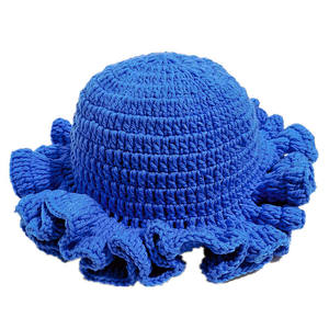Sombreros de Pescador de Lana de Ganchillo Versátiles del Fabricante Mayorista, Sombreros de Pescador con Borde Ondulado Populares para Adultos, Venta Transfronteriza - Product Image 4