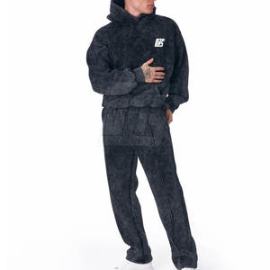 Conjunto Deportivo Holgado para Hombre con Lavado Ácido, Estilo Urbano, con Sudadera con Capucha y Pantalones Deportivos para Uso Casual - Product Image 2