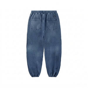 Pantalones Jogger para Hombre, Ligeros, de Tela Twill, Transpirables, de Secado Rápido, Ecológicos, con Lavado Ácido, Azules, con Pliegues Delanteros y Cierre con Cordón - Product Image 2