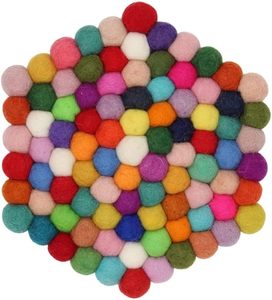 Felt Ball <b>Table</b> <b>Coaster</b> <b>Table</b> <b>Coaster</b> Best for Parties and Other Functions Tableware Decorative Beast Design <b>Coaster</b> - Product Image 1
