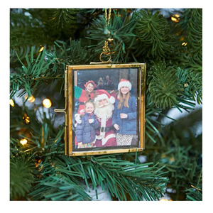 Marco DE FOTOS pequeño de forma cuadrada recién llegado de alta calidad, colgante de pared con bisagras con acabado dorado brillante para decoración de hogar y oficina - Product Image 1