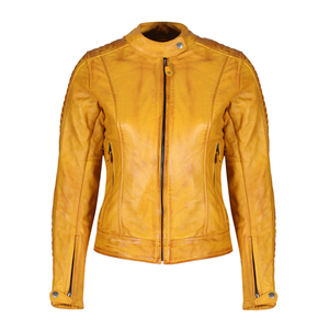 Chaqueta de moto de cuero genuino para mujer, todo negro, CE, protecciones blindadas, chaqueta de moto de carreras para mujer - Product Image 5