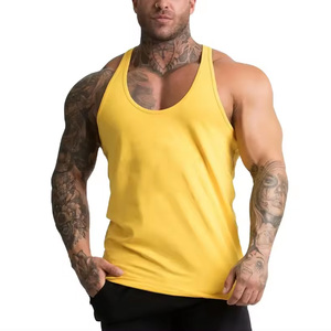 Camisetas sin mangas de punto para hombre más populares para entrenamientos de gimnasio, larguero muscular de culturismo personalizado con decoración de insignia a la venta - Product Image 6