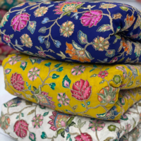 Tissu en Viscose Pur Naturel à Motif Crêpe Brodé de Qualité Supérieure pour Robes de Luxe de Créateurs