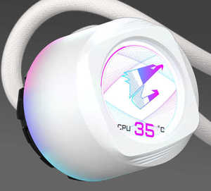 Refroidisseur d'eau GIGABYTE <span class=keywords><strong>AORUS</strong></span> WATERFORCE II 360 ICE blanc 2024 pour ordinateur de jeu, refroidissement d'ordinateur, refroidisseur CPU AIO adressable - Product Image 1