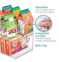 Contenedores Apilables Rectangulares de PET Moldeados por Inyección, Aptos para Alimentos, Duraderos, Conservan la Frescura, Modernos, Organizadores para Refrigerador y Despensa