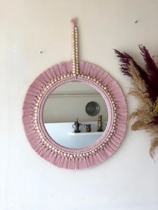 Cheap Price Macrame Cotton <b>Hanging</b> <b>Mirror</b> Antique Decorative <b>Wall</b> <b>Mirrors</b> Bamboo Crafts <b>Wall</b> Mounted <b>Mirrors</b> Decor - Product Image 6