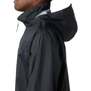 แจ็กเก็ตกันฝนสำหรับผู้ชาย, เสื้อคลุมกันลมมีฮู้ดสีดำ/สี - Product Image 2