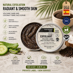 Gommage visage en marque privée 100ml OEM |   Gommage visage exfoliant naturel au sable volcanique |   Végétalien Biologique |   Fabriqué en Espagne UE - Product Image 1