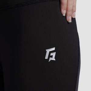 Leggings croisés grande taille noir-gris en Spandex/Nylon XL, taille élastique, options taille haute ou basse, effet push-up, respirant, contrôle du ventre - Product Image 5