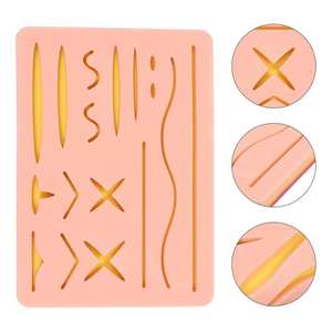 Almohadilla de práctica de sutura de silicona reutilizable para estudiantes de medicina y entrenamiento de respuesta de emergencia - Product Image 1