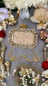 Designer Resin Metal Clutch <b>Bag</b> for Ladies Rhinestone Decorated Purse for Wedding Parties and Fashion Events - Product Image 4