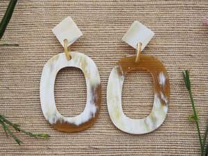 Dernières boucles d'oreilles en corne de buffle, prix de gros, design personnalisé, haute qualité, meilleures ventes, artisanat naturel - Product Image 2