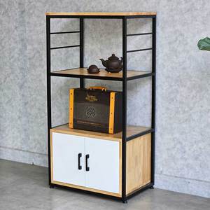 60x40x115cm Rubber Wood Multipurpose <b>Kitchen</b> Shelf Stand KB68048-Microwave Oven & <b>Kitchen</b> <b>Storage</b> - Product Image 4