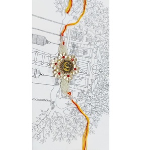 อุปกรณ์เสริมสร้อยข้อมือทําด้วยมือวัฒนธรรมอินเดียแบบดั้งเดิมที่สวยงามรักิสําหรับเทศกาลสงบวันที่ผลิตขายส่ง - Product Image 2