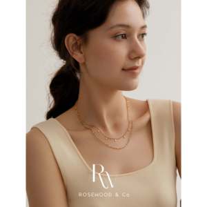 Collana a Catena con Perline Dorate e Paillettes, Collane Stratificate alla Moda con Perline e Paillettes - Product Image 5