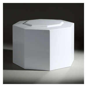 High Quality White Octagon Lacquer Cremation Urn <b>Box</b> Glossy Modern Funeral Urn <b>for</b> Ashes with Elegant Design - Product Image 1