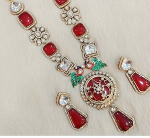 Conjunto de joyería de boda de latón de cobre glamuroso, collar y pendientes Vintage de lujo, par de novias, amantes, fiestas de forma personalizada, compromisos - Product Image 1