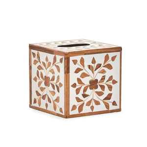 Caja de pañuelos con incrustaciones de hueso clásica y de moda, rectángulo y servilletero con incrustaciones de hueso de la mejor calidad con uso manual - Product Image 1