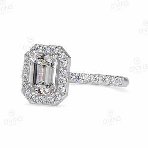 VS-Anillo de Compromiso de Diamante con Corte Esmeralda de 2 Quilates para Mujer, Oro Clásico de 14K/18K para Boda Certificada, Fiesta y Aniversario - Product Image 3