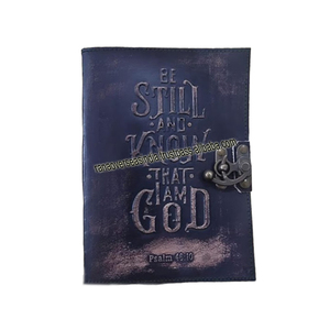 Hot Sale Top Quality Genuine Leather Notebook <b>Diary</b> Hand Embossed Design Leather Bound Journal With <b>Lock</b> for Travel - Product Image 2