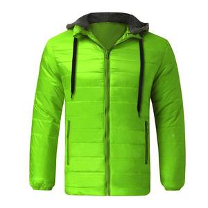 Nueva chaqueta de invierno para hombre con capucha rellena de plumón, tela de lona acolchada para deportes al aire libre, acolchado de moda, servicio OEM - Product Image 4