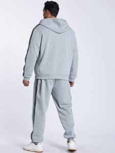 Por encargo de los hombres de alta calidad transpirable invierno Casual chándal de algodón de lana ropa deportiva impresa cremallera Sudadera con capucha pantalones de chándal - Product Image 3