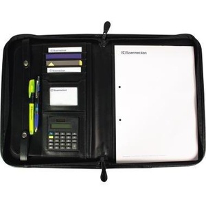 Soennecken DORTMUND Writing Portfolio 34 X 27 X 2.5 cm Black Cowhide Leather Desktop & <b>Drawer</b> Organizer - Product Image 5
