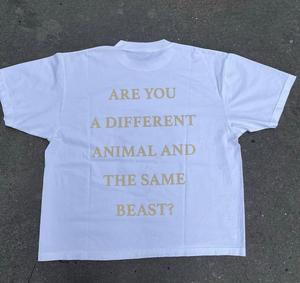 Imprimé surdimensionné vintage Design compressé grande taille T-shirt lourd 250gsm 100% coton Streetwear tissu tricoté graphique - Product Image 2