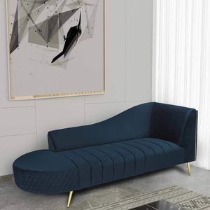 Tumbona moderna de terciopelo Valencia en azul verde azulado para sala de estar - Product Image 1